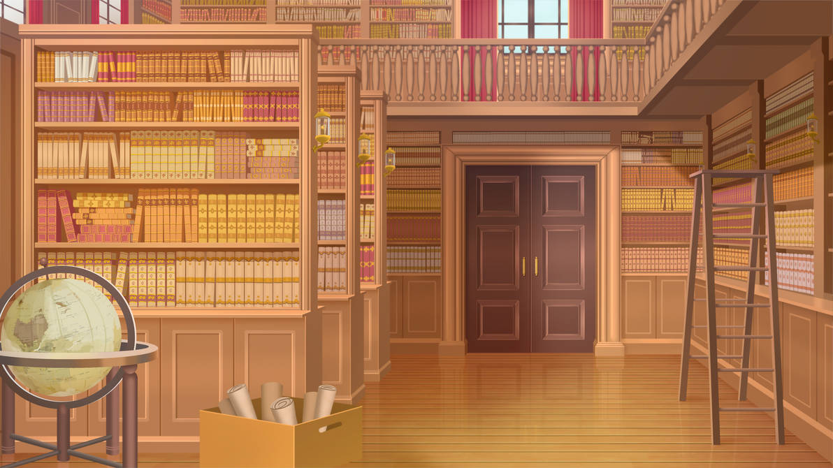Library Interior by byAomeArt on DeviantArt