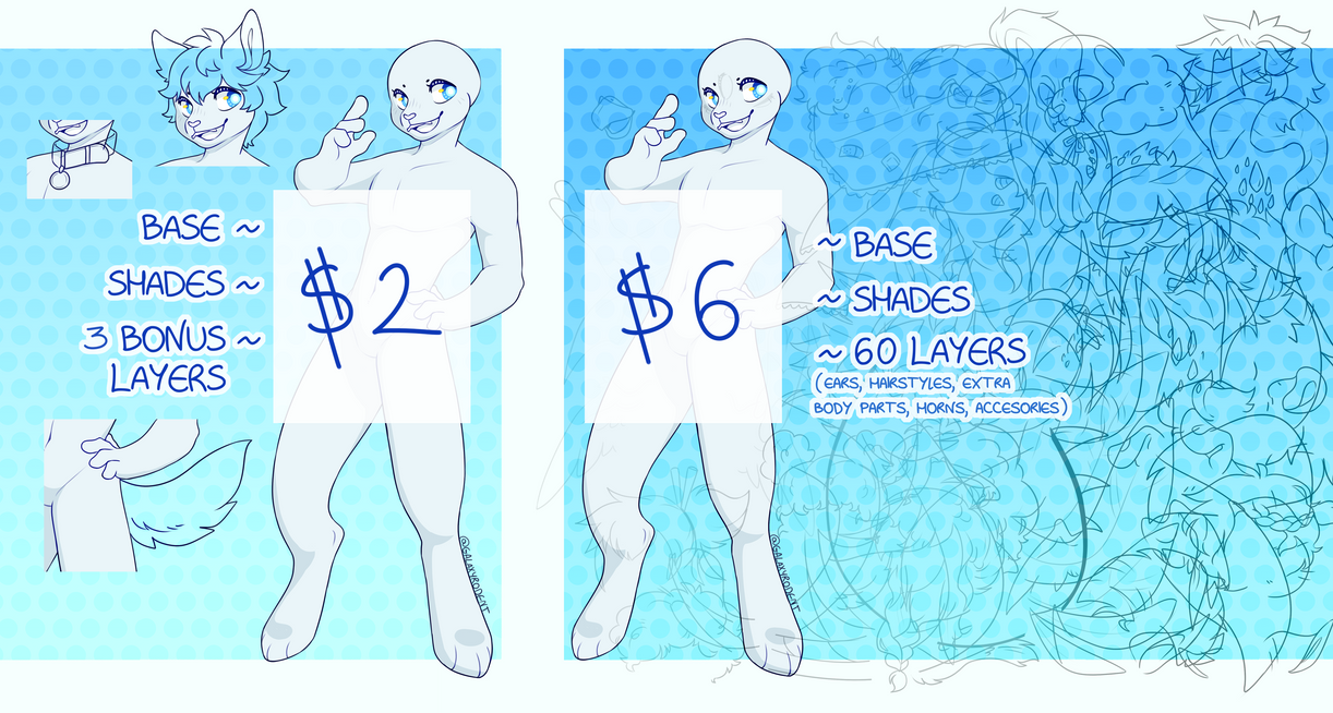 Furry Types Base PTU $2 and $6 Furry base by GalaxyDA on DeviantArt