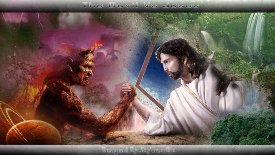 Бог против зла. Иисус Христос против дьявола. Бог и дьявол. Борьба добра со злом. Бог против дьявола.