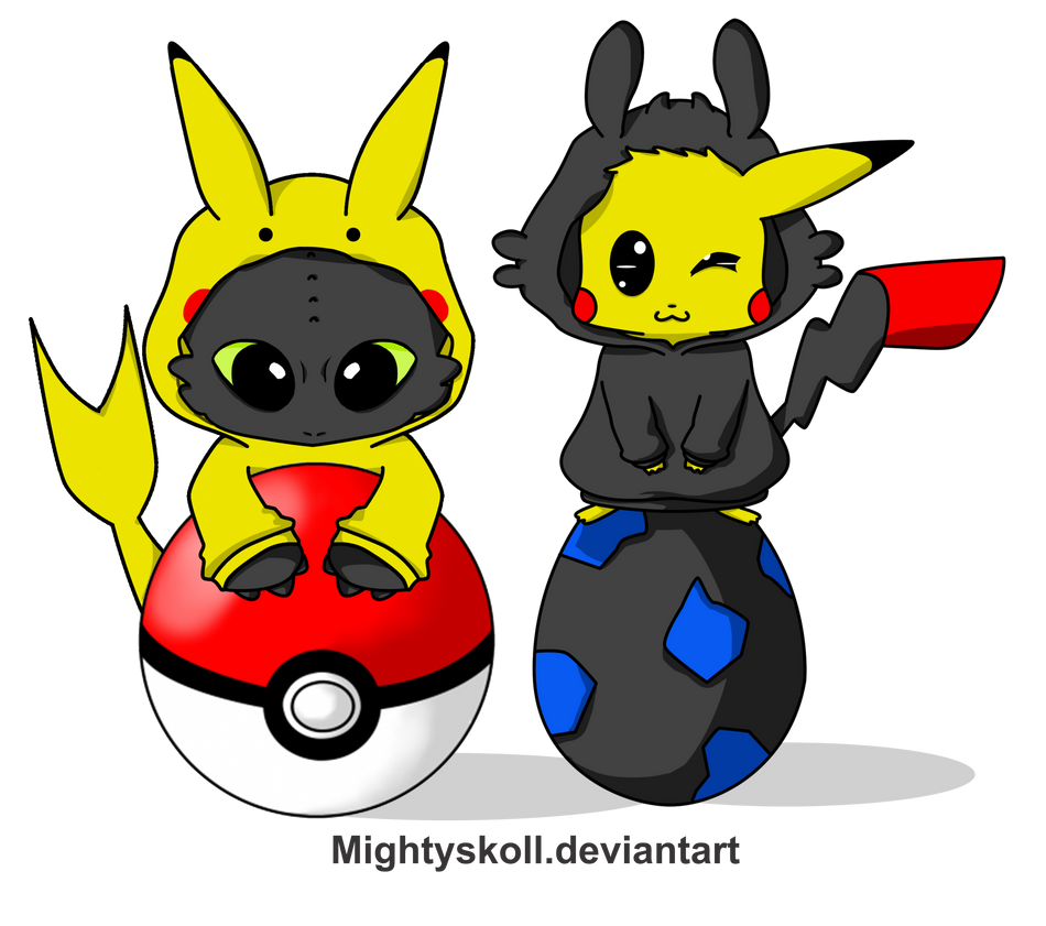Toothless and Pikachu by mightySkoll on DeviantArt