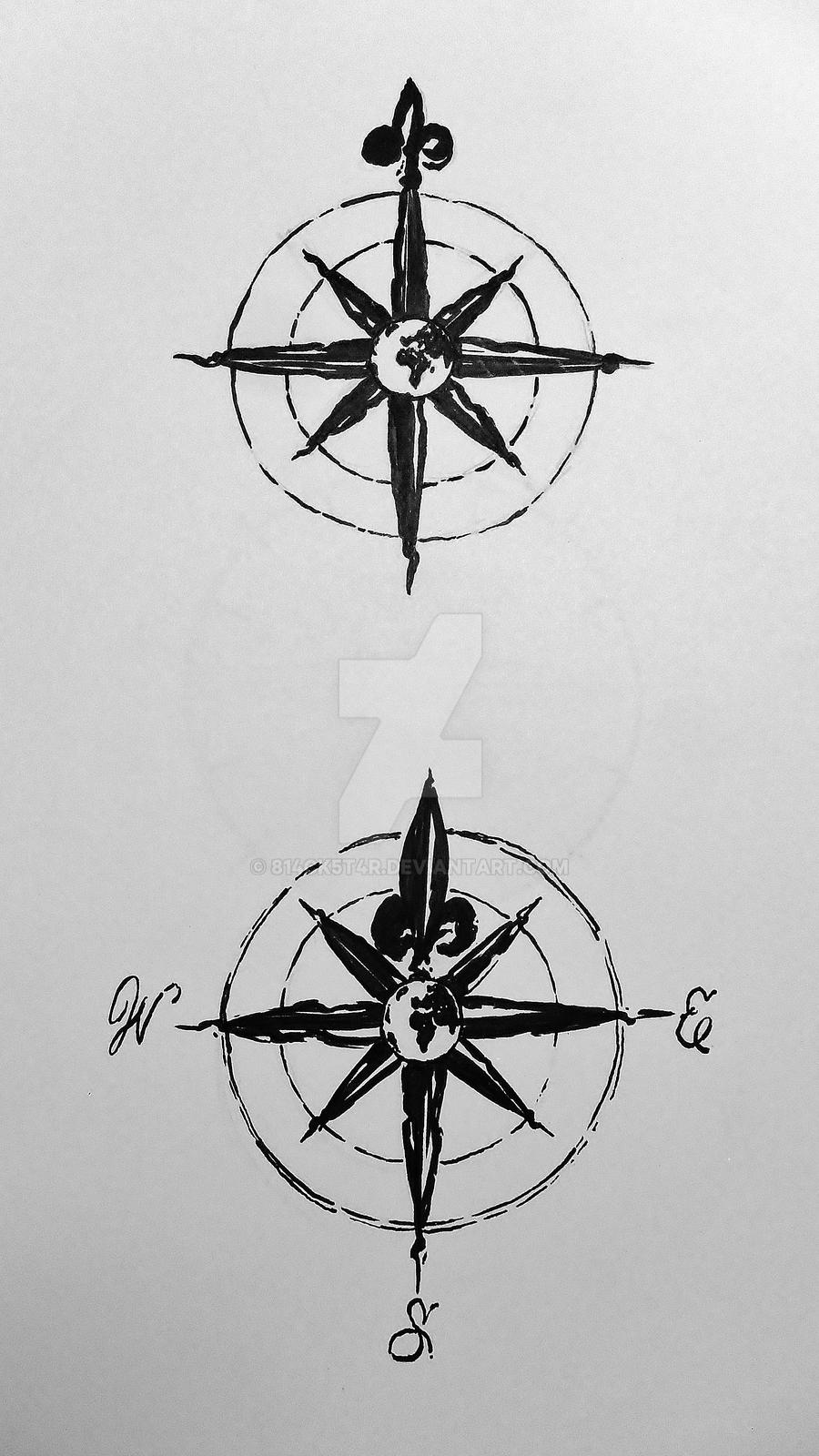 Antique Compass Tattoos (Commission) by Blackstar