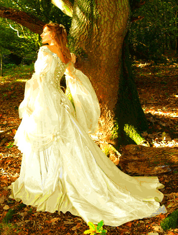 elven wedding dress Bridal Gown Firefly Path The top of this unique wedding dress is the work of our master embroidery Luneville Fairytale Wedding Dress Charcoal /
