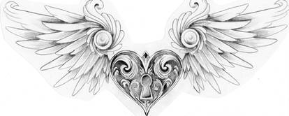 Winged heart locket