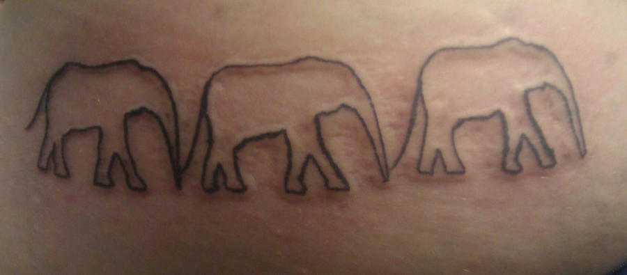 Elephant outline tattoo by Mustang-Inky on DeviantArt