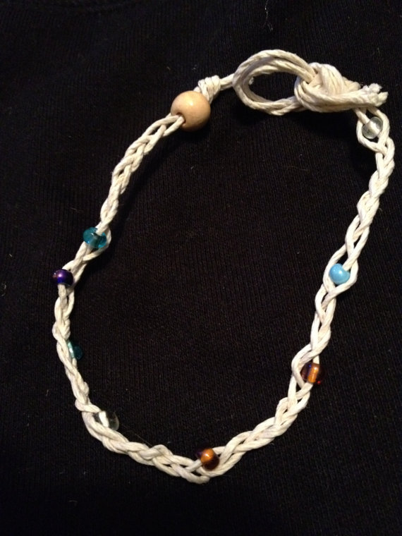 Nautical White Cord Bracelet with Multi-Colored