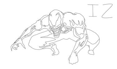 Venom Line Art Sketch