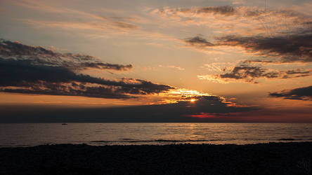 Sunset with boat 1