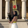 Egyptian Queen And Cat