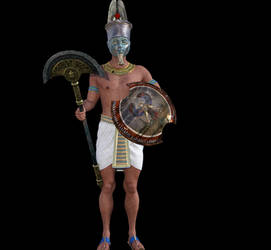 Egyptian guard in mask