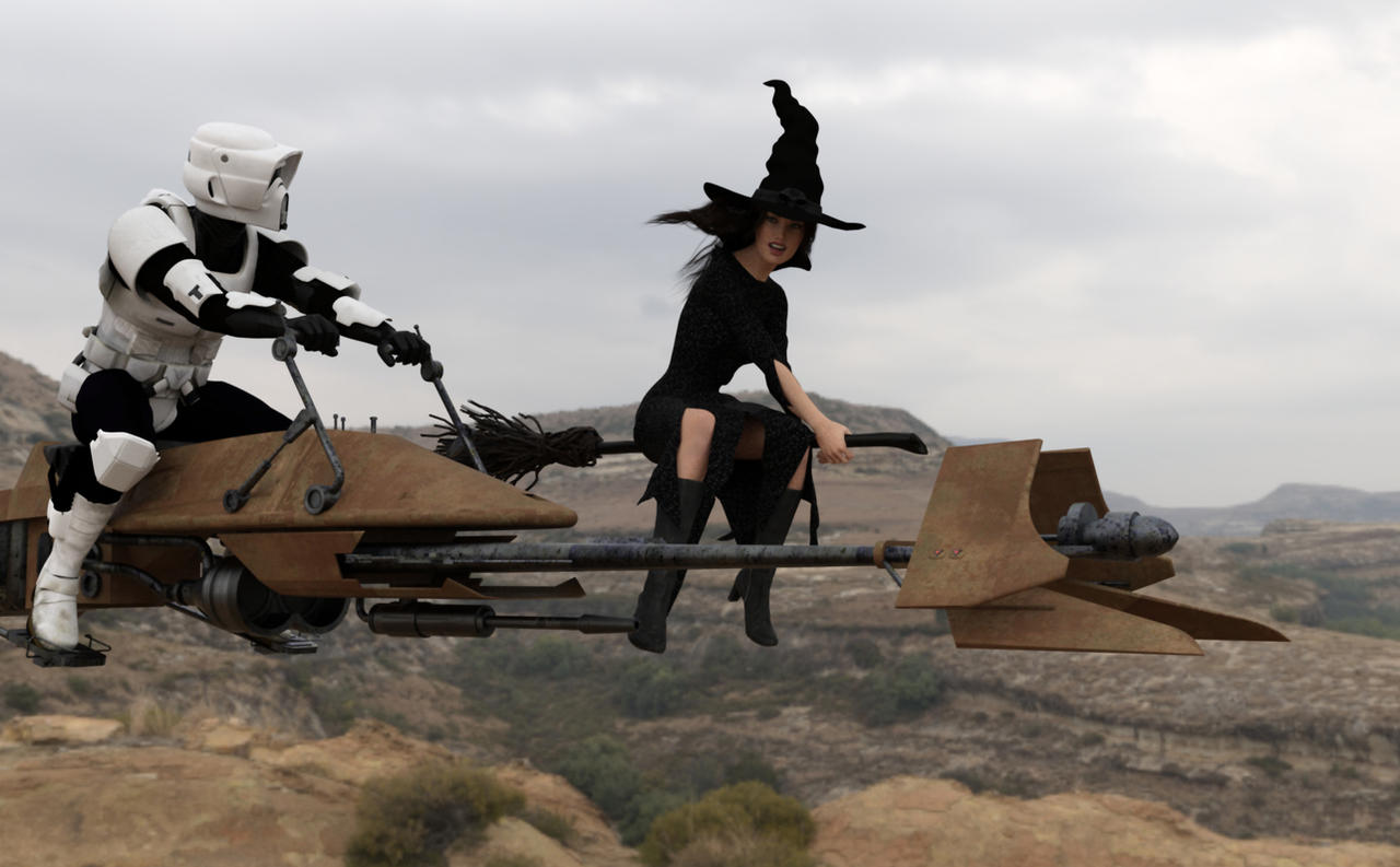 Witches Racing Scout trooper and witch racing by dazinbane on DeviantArt