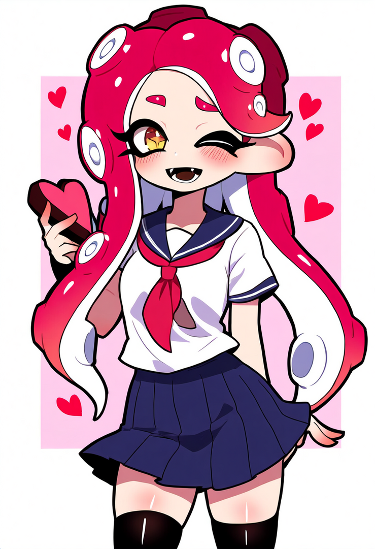 Splatoon, Octoling Girl, Valentines Day, by StevenGK2 on DeviantArt