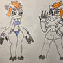 Gomamon (Humanoid form) (not complet) (need nickname for her and color of outfit on the right)