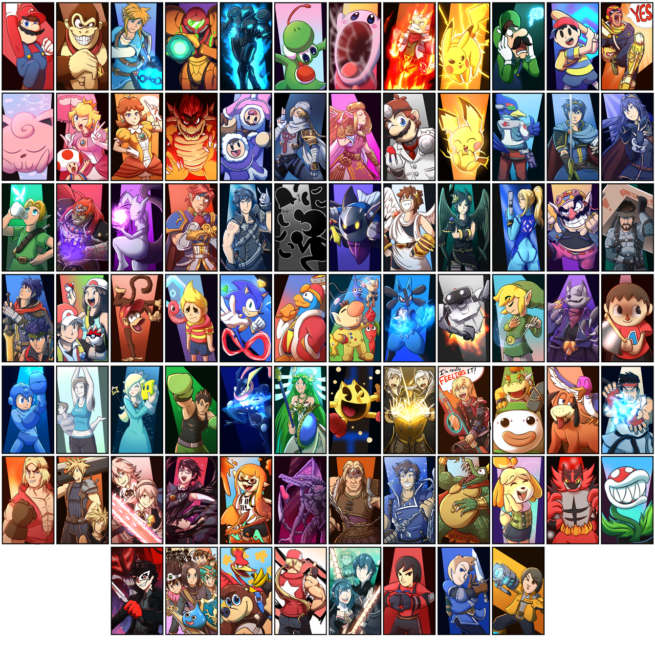 Smash Roster List Smash Bros Ultimate Roster (with First Wave DLC) by Burdrehnar on ...