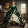 Under a hoop skirt