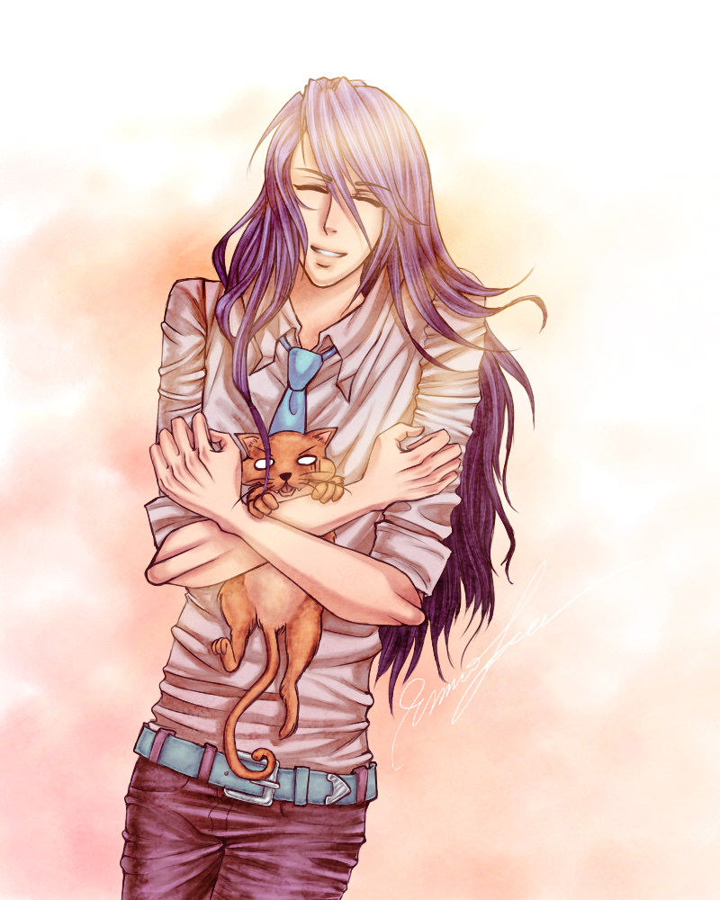 Gakupo with a cat