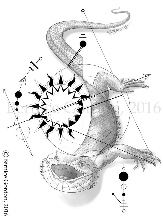 Geometric Tattoo Bearded Dragon by tarkheki