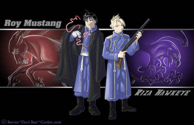 Roy Mustang and Riza Hawkeye by tarkheki