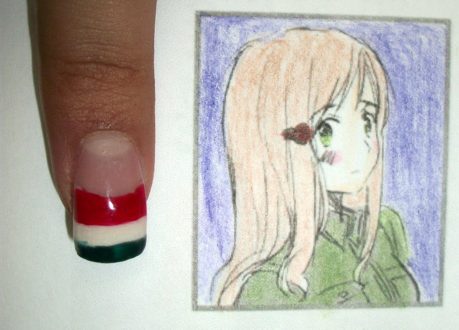 Hetalia nails 2  Hungary