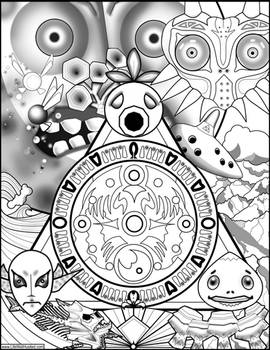 Majoras Mask Coloring Page