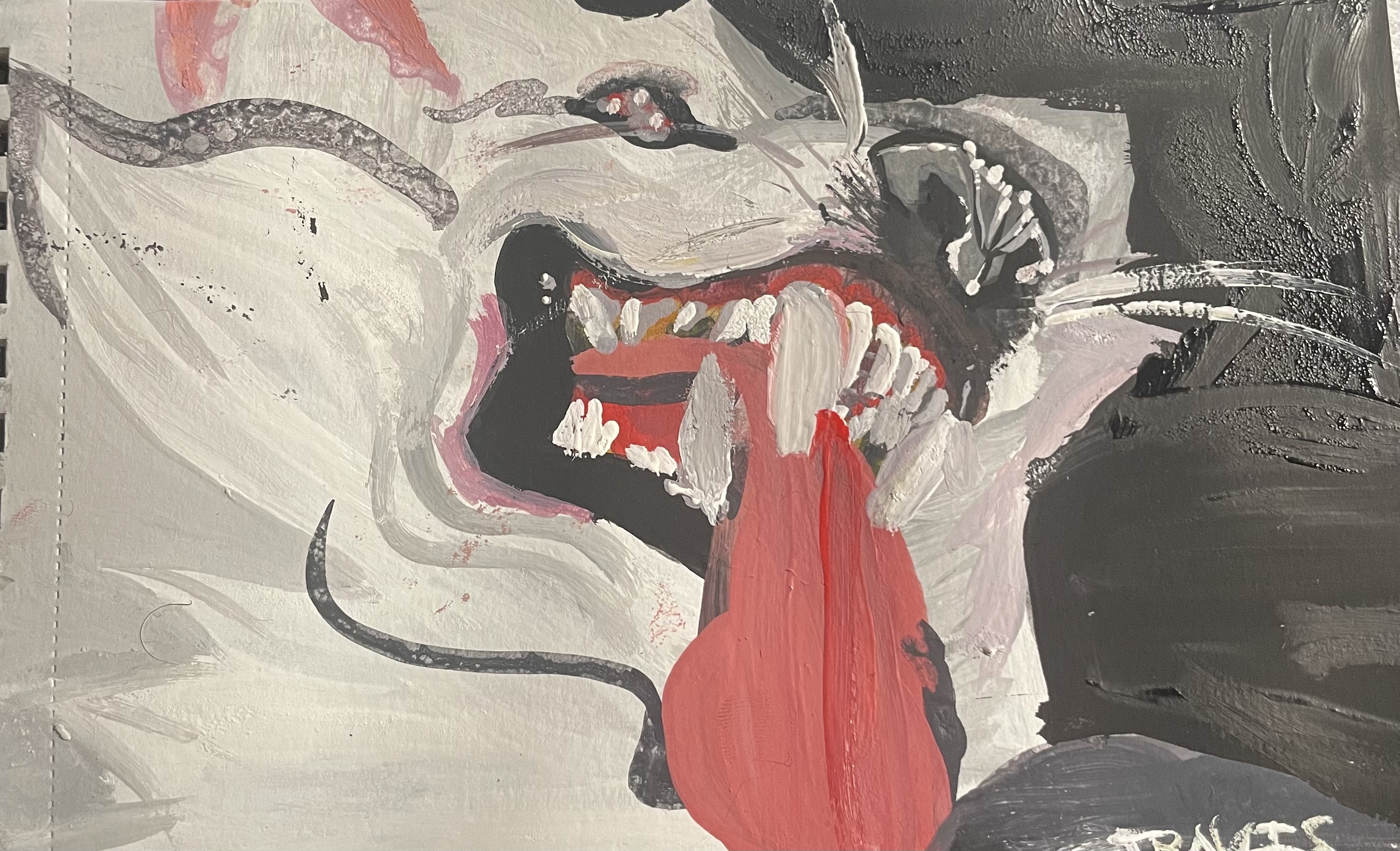 Gouache dog painting