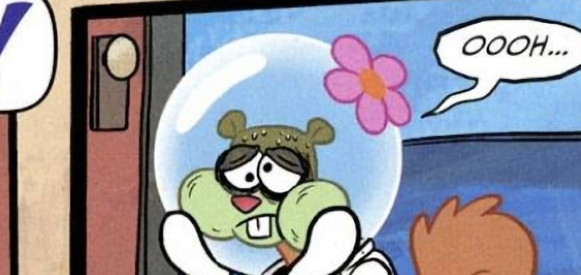Sandy Cheeks Overthinking Sandy cheeks puffy cheeks comic page 1 by Romanceguy on DeviantArt