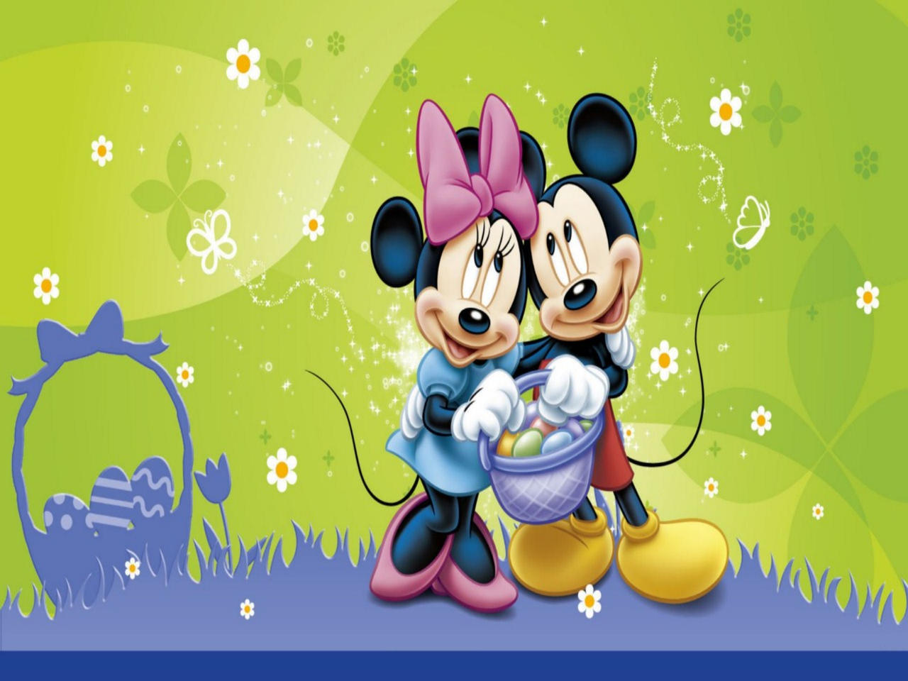 Mickey and Minnie Easter Wallpaper by