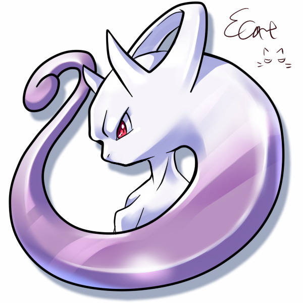 Mega Mewtwo Y and Mega Mew by icaro382 on DeviantArt