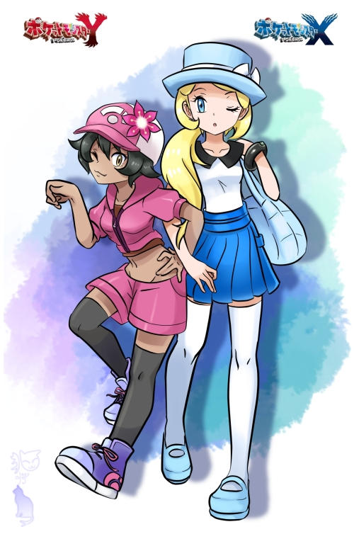 Trainer girls in Pokemon XY by elyoncat on DeviantArt