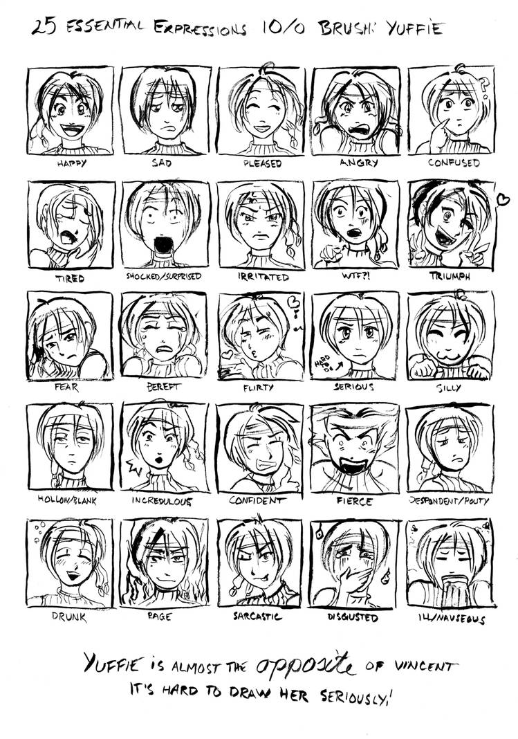 25 expressions Yuffie Kisaragi by Enkida