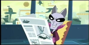 The Imperial Commander Kat while reading newspaper