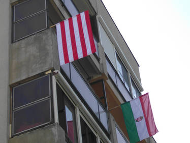 Two of the National Flag finally on the balcony 3