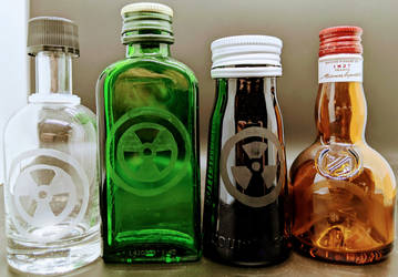 Radioactive Symbol Bottles