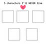 MEME - 5 Characters I'll (you'll) NEVER like