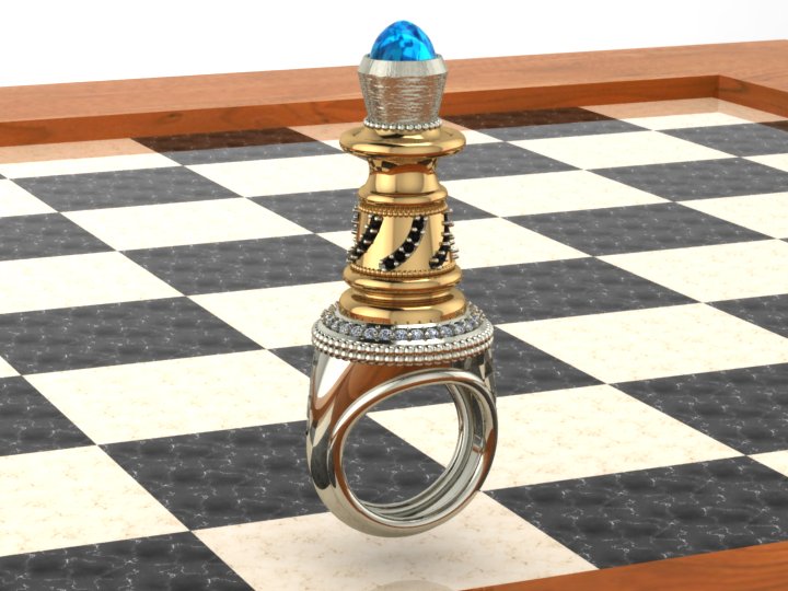 Bishop Chess Board Ring