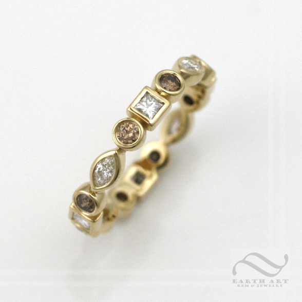 Diamonds and gold - a petite wedding band