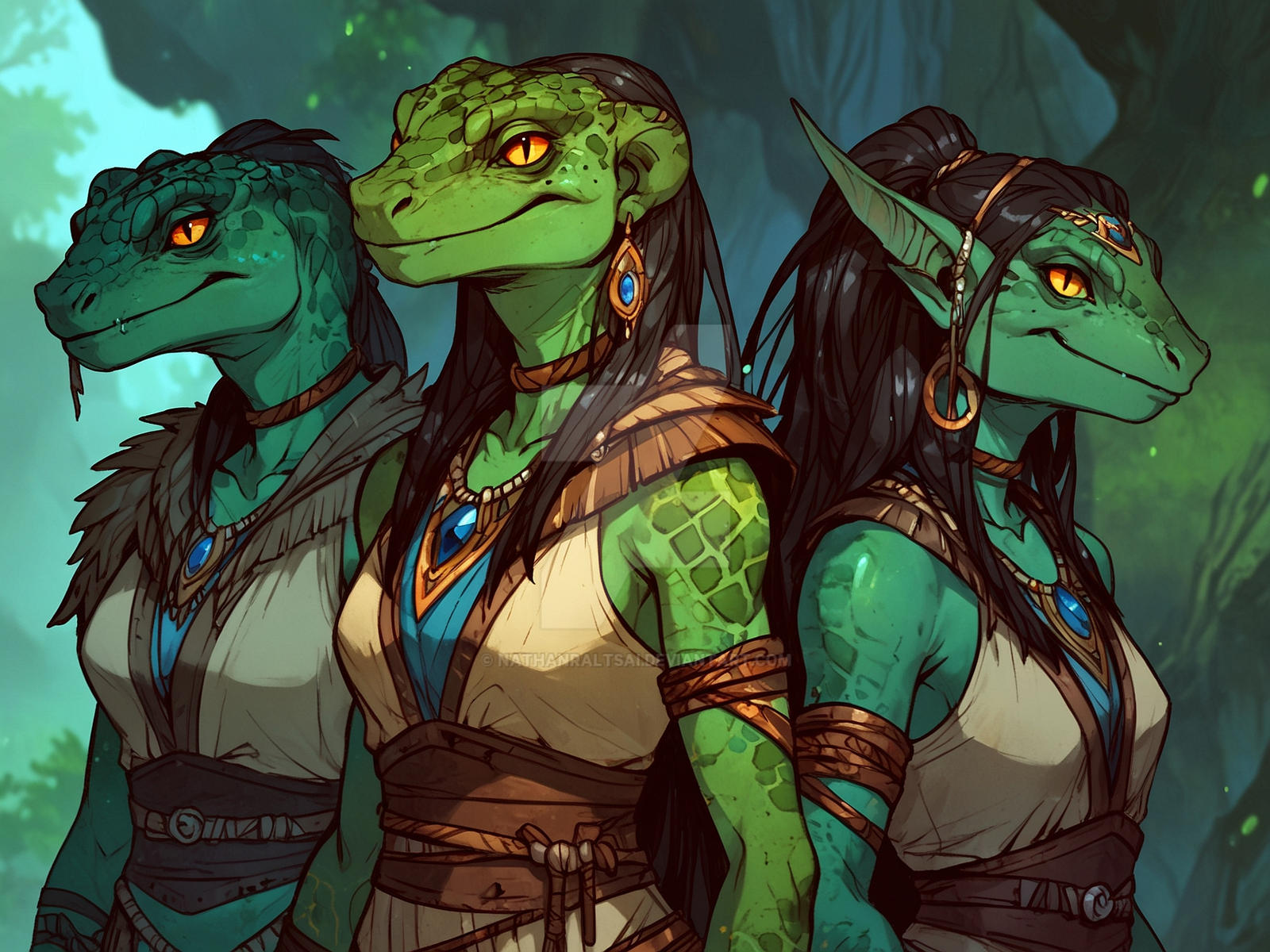 Lizardfolk Robe LizardfolkF (6) by NathanRaltsAI on DeviantArt