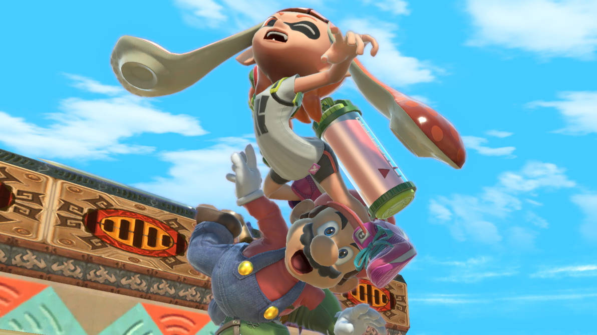 Mario y Inkling Chica oh no se va a caer by Eddazzling81 on DeviantArt