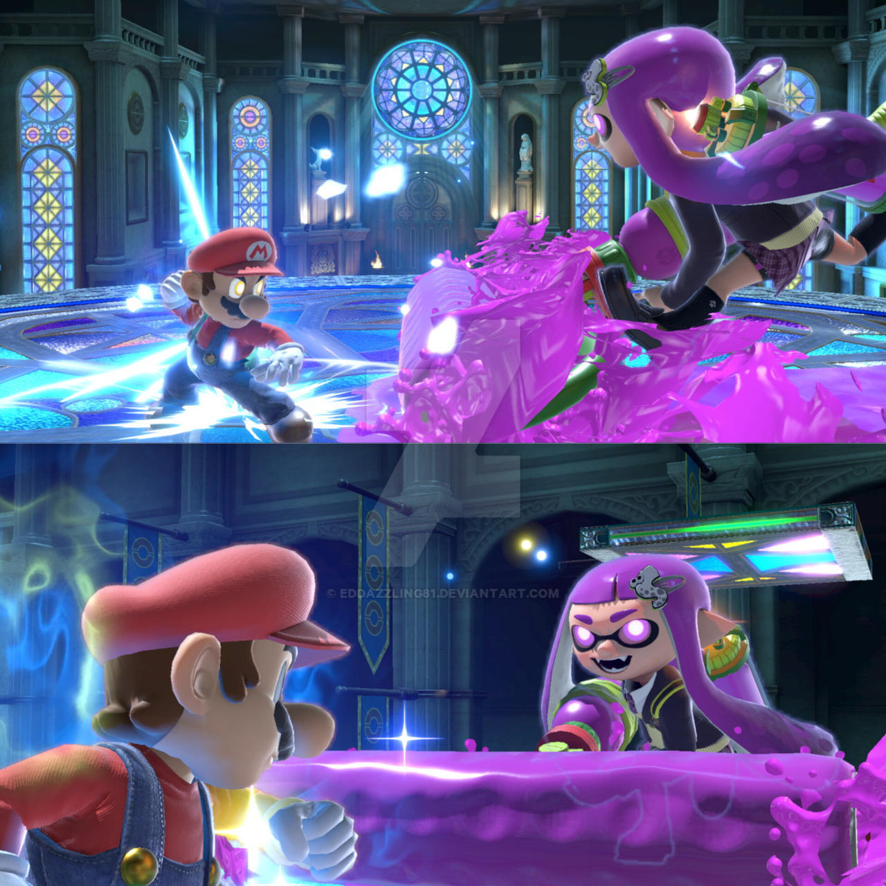 Mario vs Inkling Girl Purple by Eddazzling81 on DeviantArt