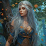 icedragon A cute sorceress elven blue long hair go