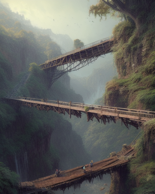 Rickety Ramp 3 - Old rickety bridge extending across a large ra by icedragon4u on ...