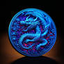 icedragon 8k relief blue neon Dragon coin blue chr
