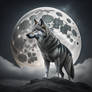 Wolf in front of Moon