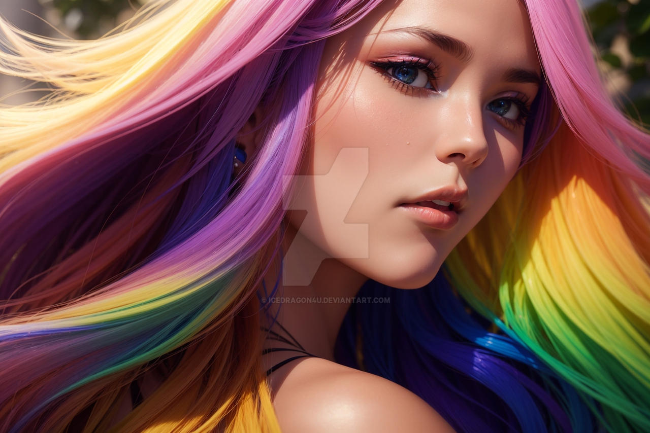 Beautiful Woman With Rainbow Hair By Icedragon4u On DeviantArt beautiful-woman-with-rainbow-hair-by-icedragon4u-on-deviantart