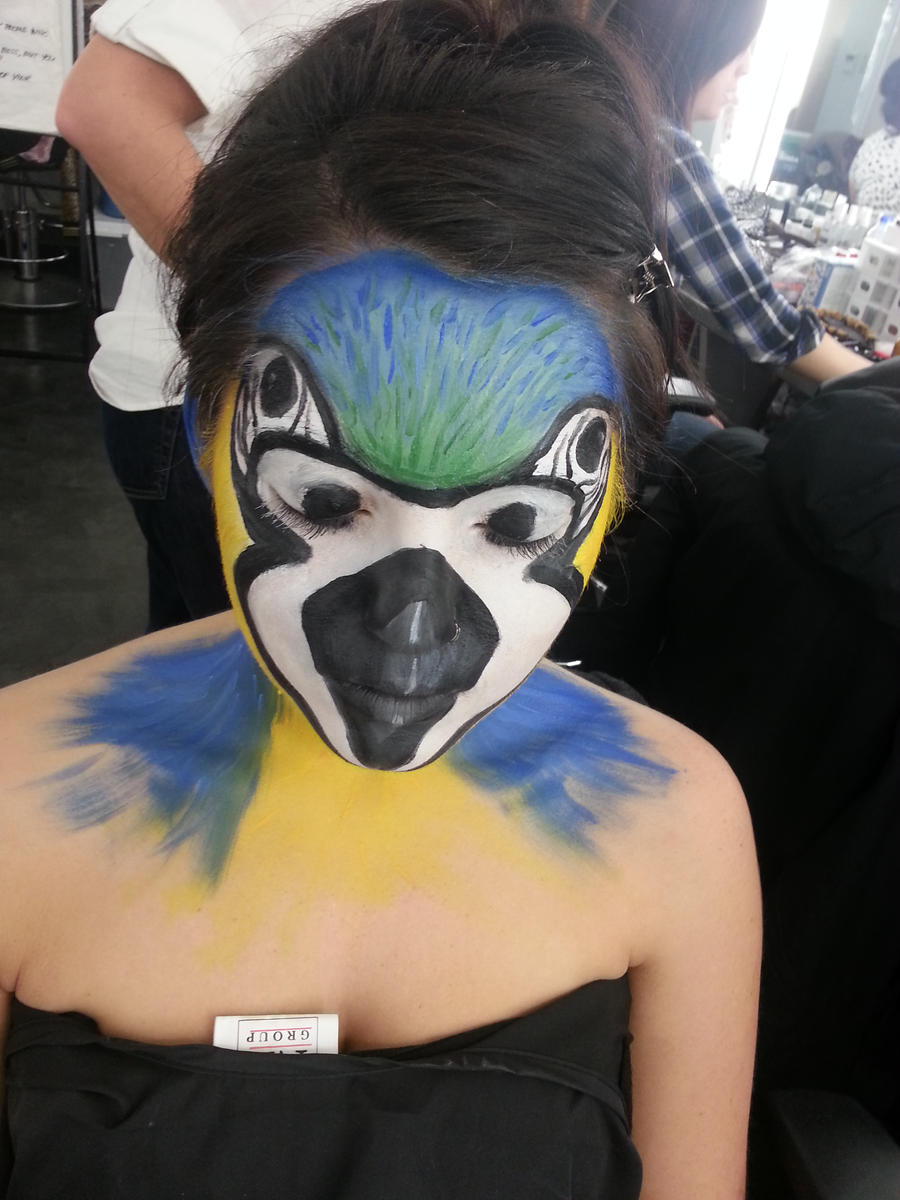 Theatre Makeup Parrot Face Painting By