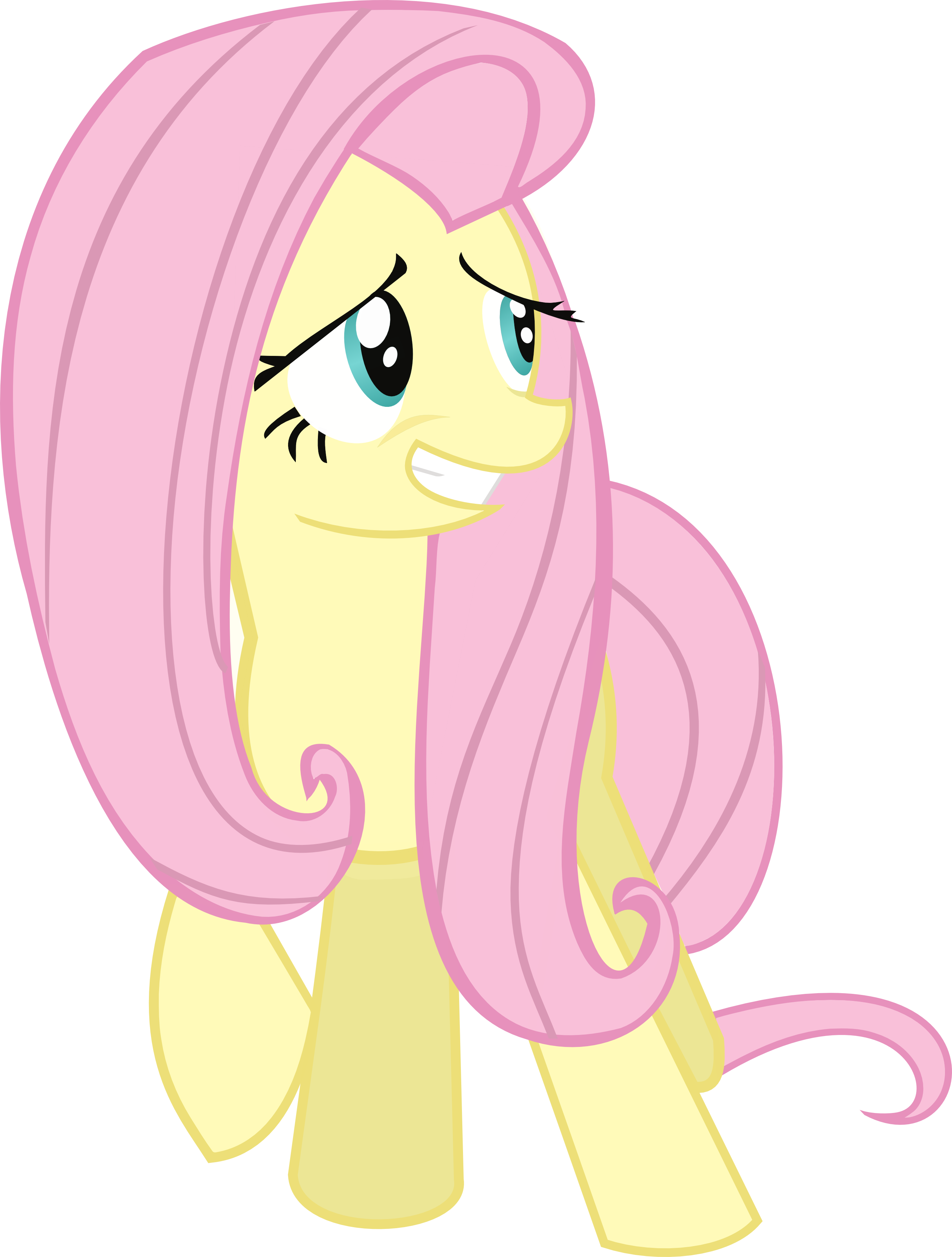 Fluttershy politely walking around him vector