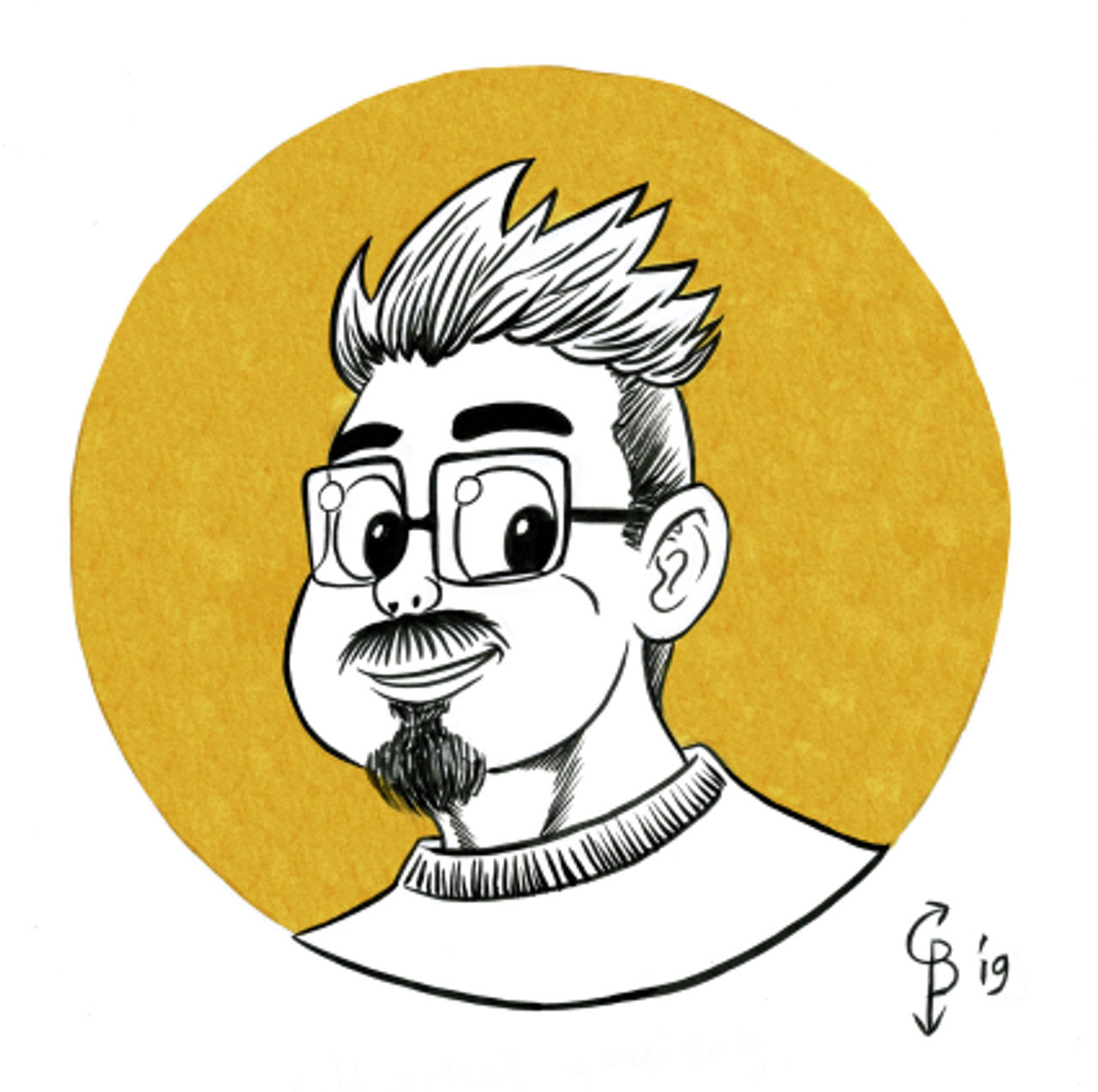 Comic Self Portrait Ink2