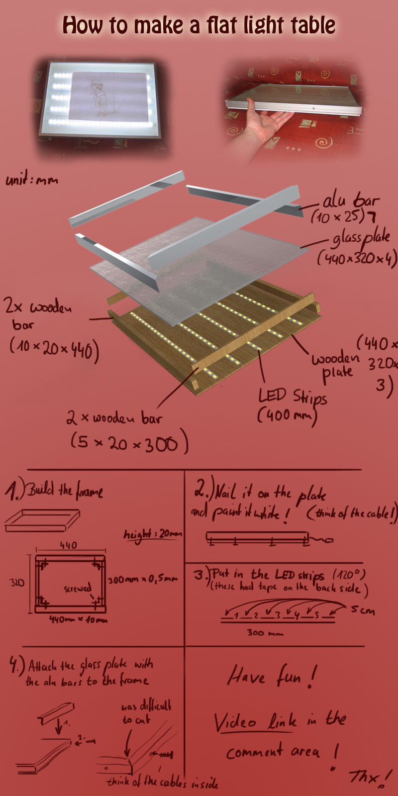 How to make a flat light table