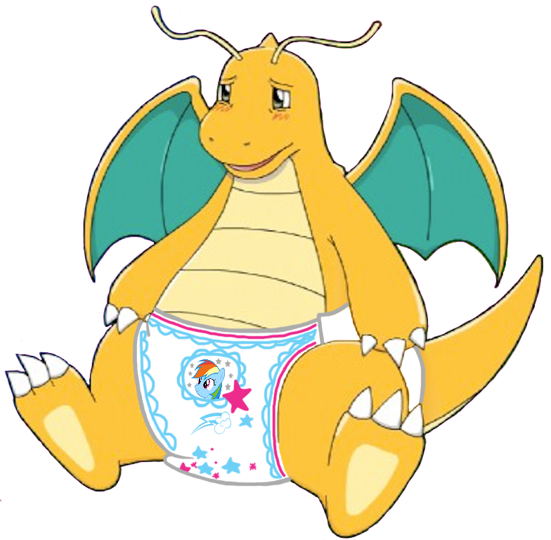 Dragonite wearing MLP pull-ups (Rainbow Dash) by FluttershyFan77 on ...