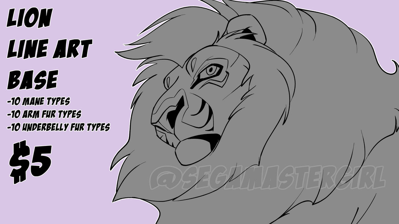 Lion Line Art Base by SEGAmastergirl on DeviantArt