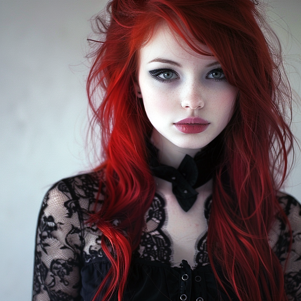 Red Goth Color Goth Beauty Red 2/ by NeantAI on DeviantArt